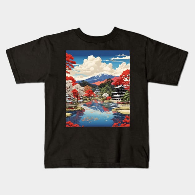 Kenrokuen Japan Vintage Poster Tourism Kids T-Shirt by TravelersGems